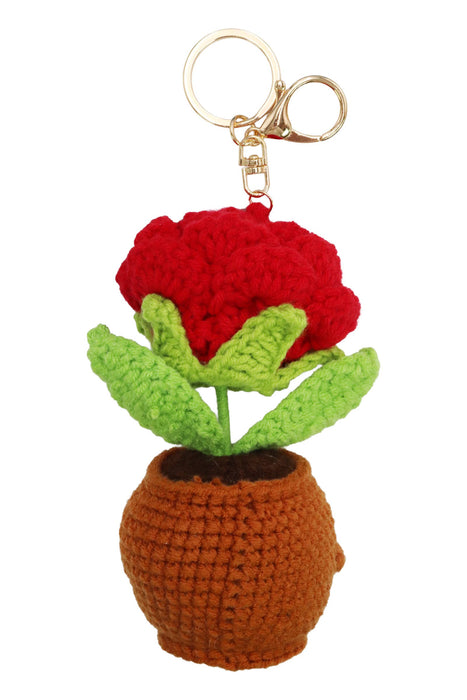 Large Emotional Support Pot Crochet Key Chain