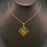 Dried Flower Rhombus Charm 18K Gold Plated Necklace