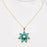Green Zircon Pendant Stainless Steel Necklace
