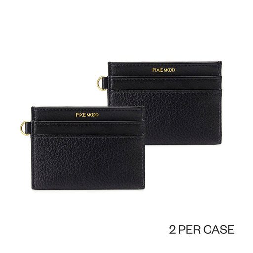 Alex - Recycled Vegan Card Holder - Black Pebbled
