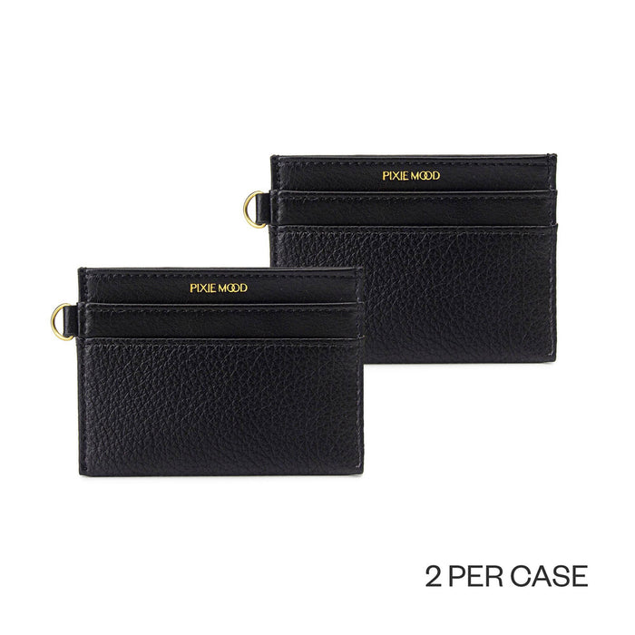 Alex - Recycled Vegan Card Holder - Black Pebbled