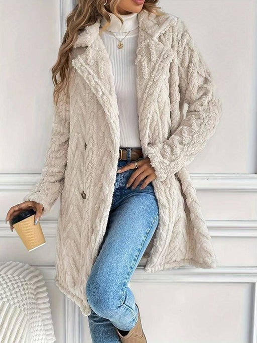 Houndstooth Pattern  Fleece Coat