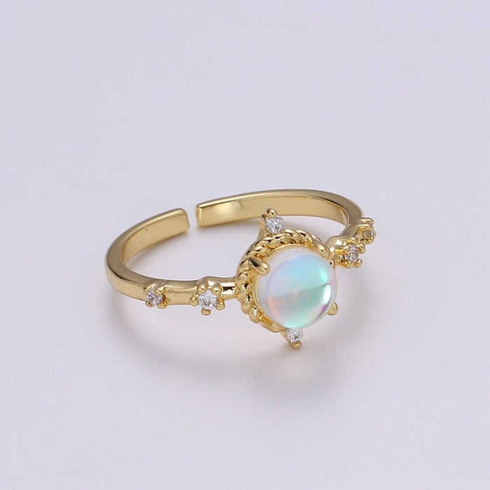 Dainty Monstone Celestial Adjustabtle Ring R336