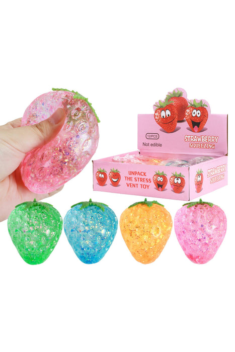 Strawberry Glittery Maltose Putty Filled Squishy