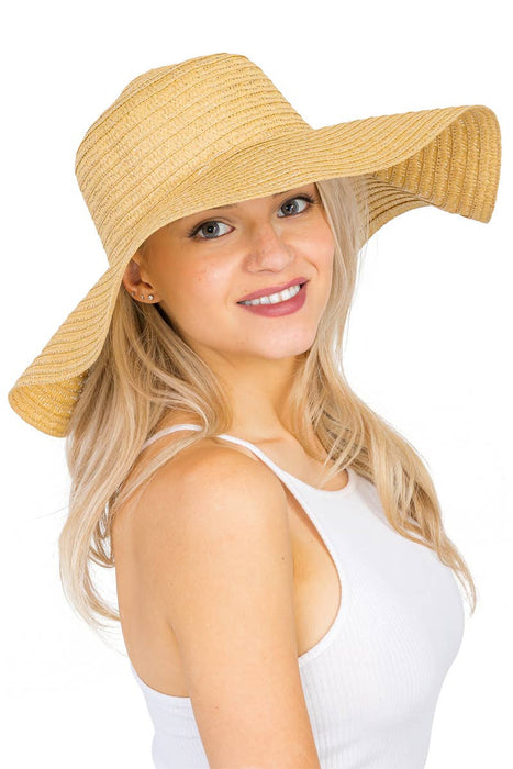 Thin Light-Weight Floppy Straw Beach Sun Hat