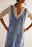 Denim scoop neck overall dress