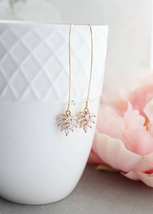 Little Leaf Earrings | Rhinestone Earrings