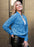 Women's Sparkly Sequin Jacket Glitter Long Sleeves Front Zip