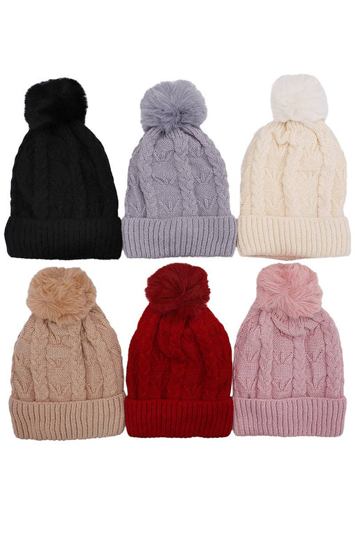Whisker Coil Knitted Sherpa Fleece Lined Beanie