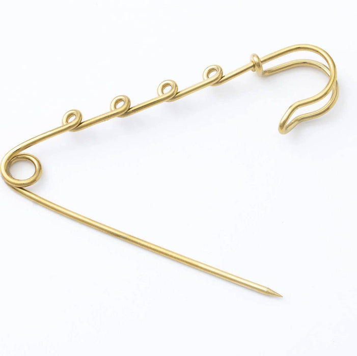 18K Gold Stainless Steel Charm Holder Brooch