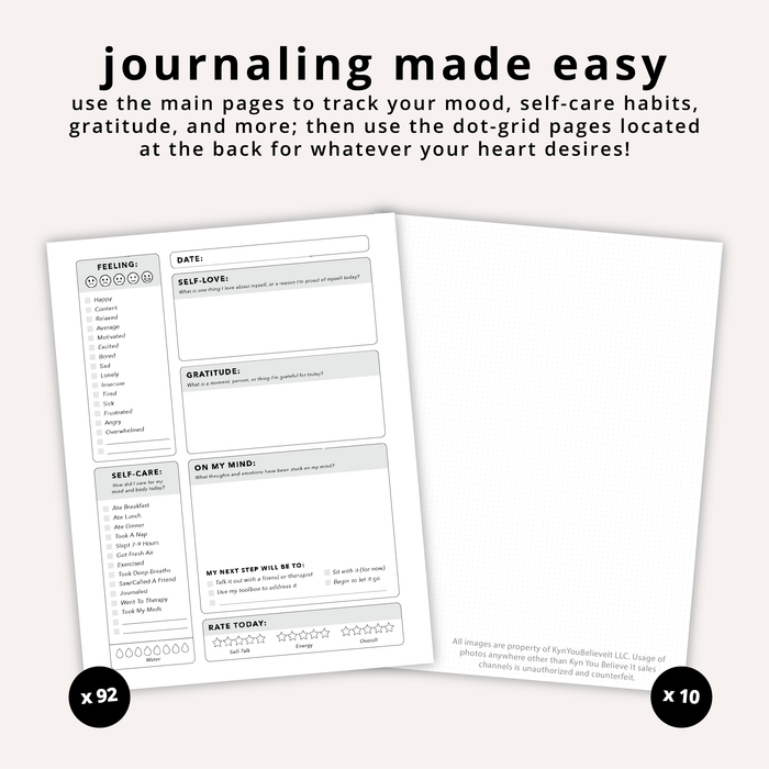 Water Yourself Mental Health Journal