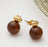 18K Gold PVD Stainless Steel Tortoise Shell Stud Earrings