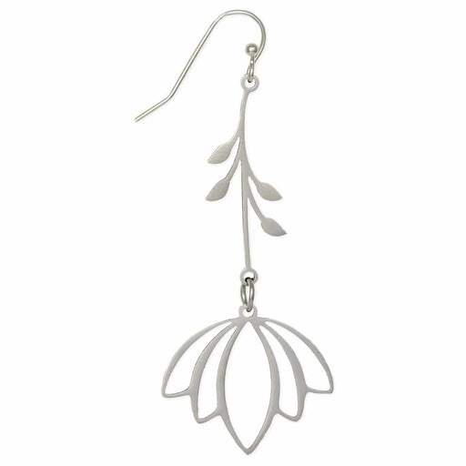 Vintage Floral Silver Linear Earrings