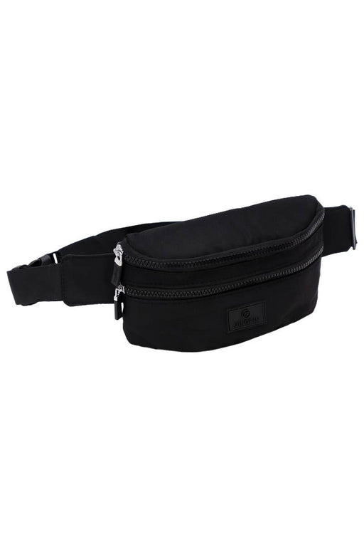 Black Double Zip Belt Bag Fanny Pack