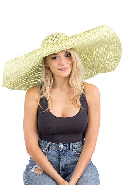 Extra Wide Floppy Wire Brim Straw Sun Hat
