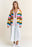 Fish Scales Multicolor Design Knit Cardigan