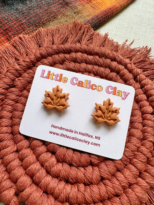 Leaf Studs | Polymer Clay Earrings 
