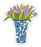 Clear Vase of Tulips Sticker 2.5x3in