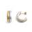 Gold Stainless Steel Mixed Metal Statement Huggie Earrings