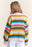 Fish Scales Multicolor Design Knit Cardigan