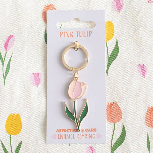 Pink Spring Tulip Keyring