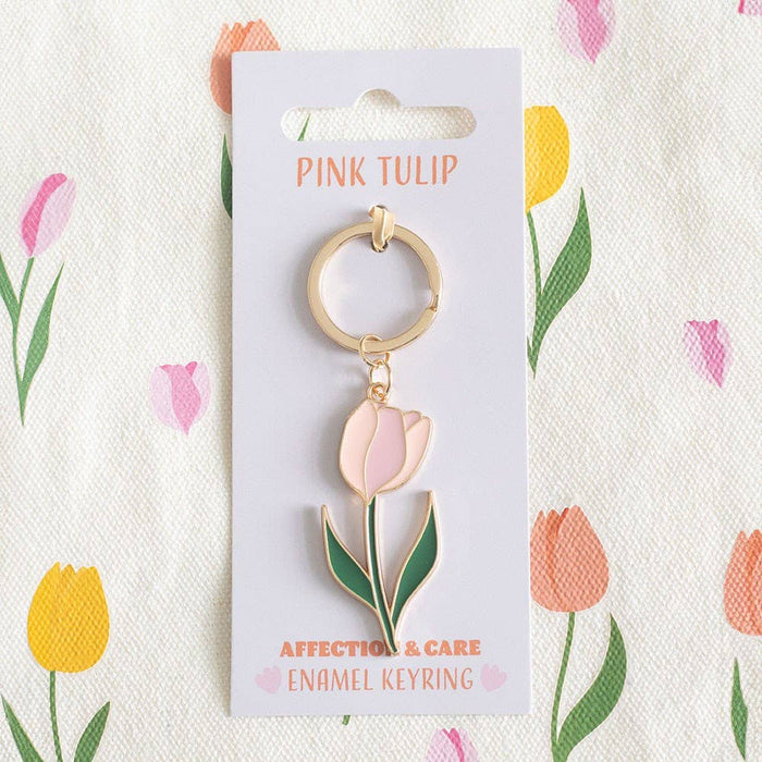 Pink Spring Tulip Keyring