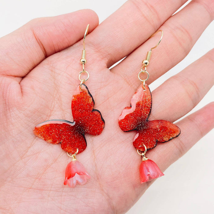 Multi Style Colorful Butterfly Flower Charm Dangle Earrings