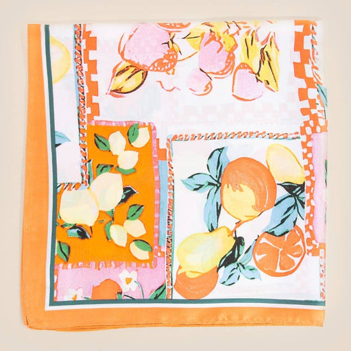 Assorted Fruits Print Square Bandana Scarf