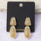 Marbled Cabochon Double Drop Earrings