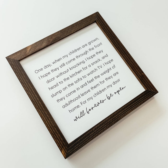 One Day When My Children Are Grown Framed Wood Sign