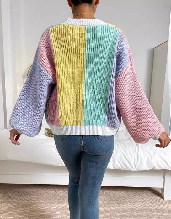 Color block cardigan