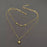 18K Gold Plated SS Star Charm Double Layer Necklace - FGS/MS