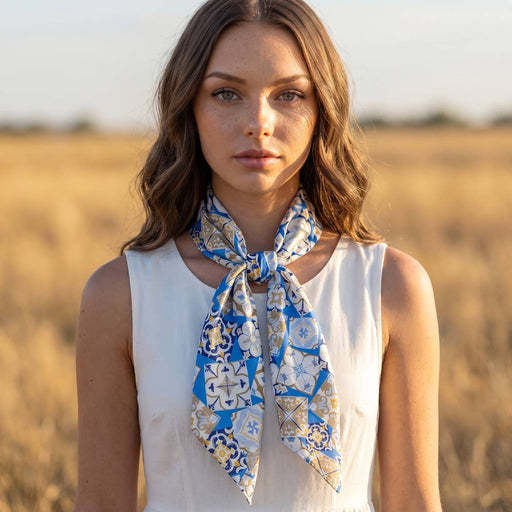 Ceramic Tile Patchwork Square Scarf