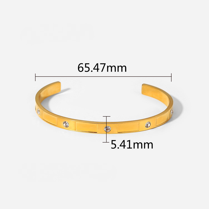 Multi Style 18K Gold Plated Stainless Steel Cuff Bangles-FGS