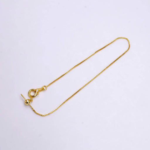 14K Gold Filled 0.8mm Dainty Box Chain 7.5 Inch Slider Bracelet Adjustable bracelet | Z-907