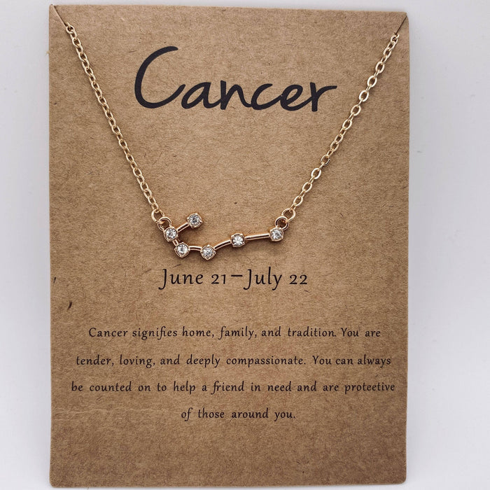 12 Constellations Necklace Inlaid with Rhinestone