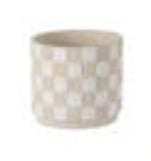 Pot Checkered White & Beige