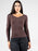 BROWN SEAMLESS RIB V TOP
