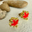 "Maple" Leaf Stud Earrings in Enamel/Gold
