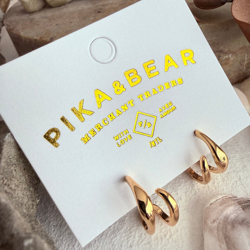 GOLD "Callisto" Double Wave Hoop Earrings