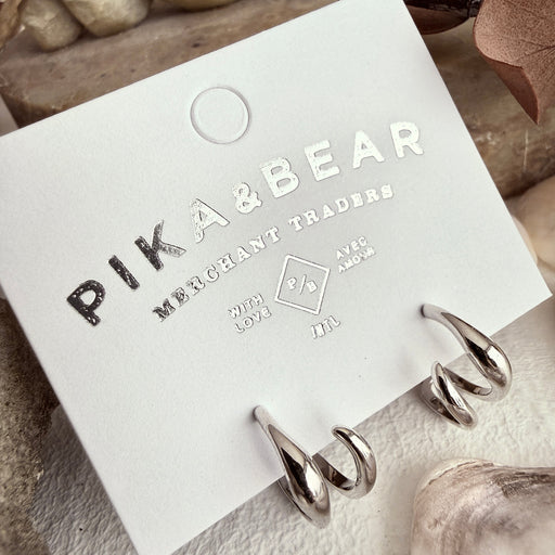 SILVER "Callisto" Double Wave Hoop Earrings