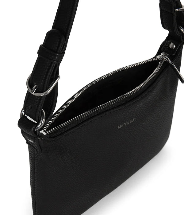 BLACK JINA GRAIN SHOULDER BAG