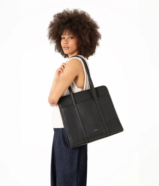 BLACK LUSIK GRAIN TOTE BAG