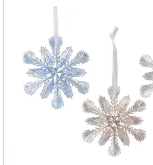 Orn Snowflake Silver/Blue/Pink 11cm