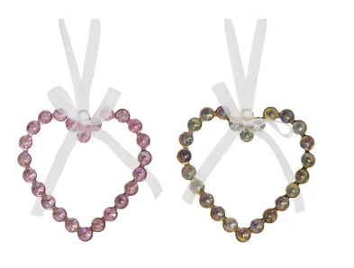 Heart with Gems in Pink or Pale green
