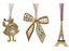 Orn Eiffel Tower/Bow/Santa Gold & Gems