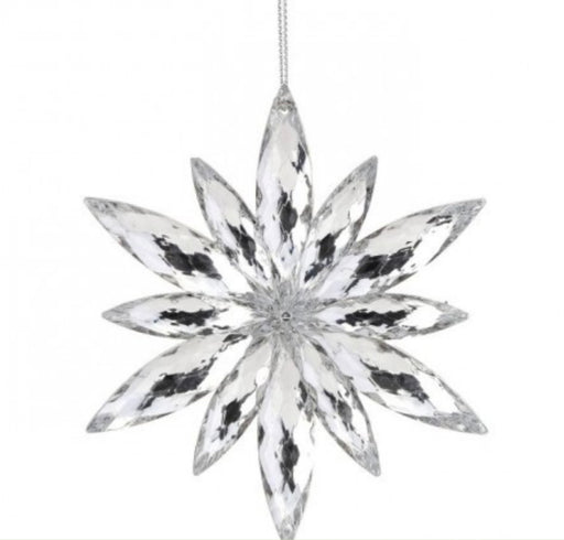 STARS Orn Poinsettia Clear w/Jewel