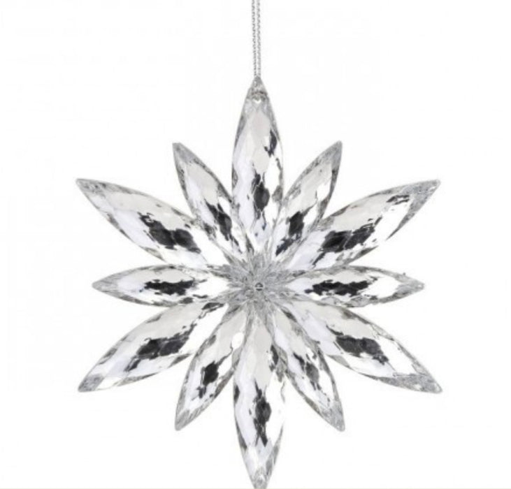 STARS Orn Poinsettia Clear w/Jewel