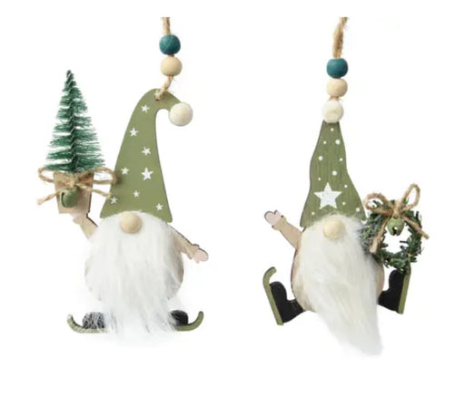 Orn Gnome Wearing Skates Lt. Green