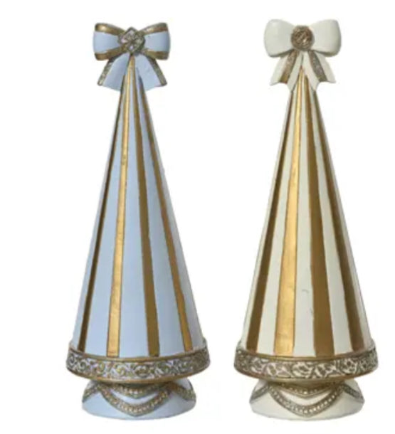 Tree w/Bow Silver/Gold 19 cm